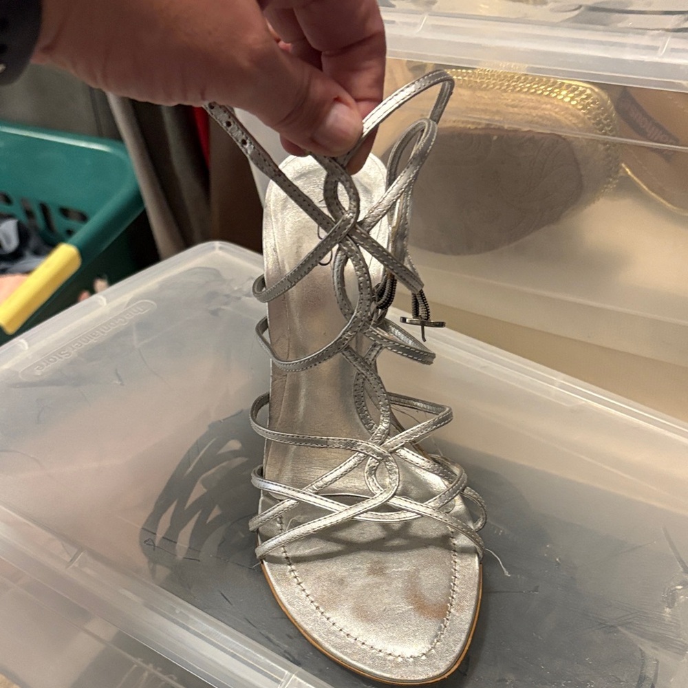 Aldo Silver Strappy Heels